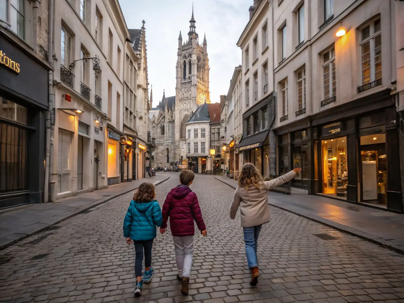 A group of people on a cultural trip, standing in front of a historical landmark in a European city. The image conveys a sense of exploration, learning, and camaraderie.